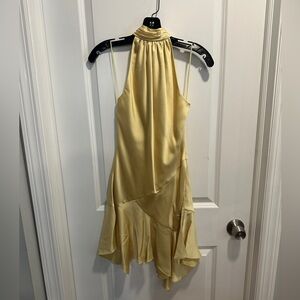 Ramy Brook NARI Asymmetrical MINI butter Yellow Dress